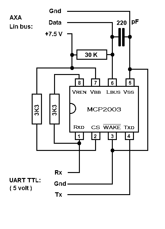 Schematic of the lin-bus driver