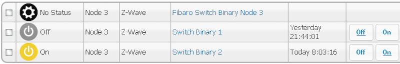 fibaro switched ON