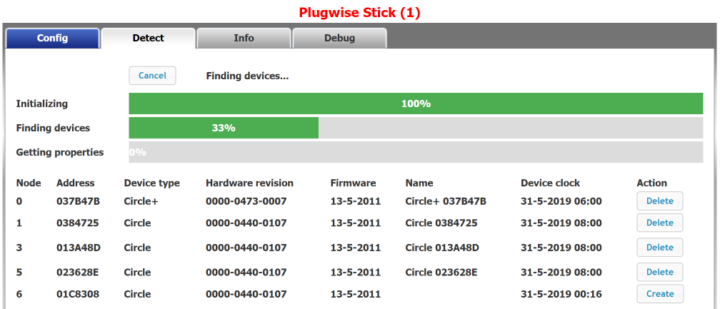 Stick device detection