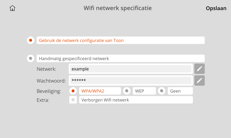 Wifi QR configuration screen.